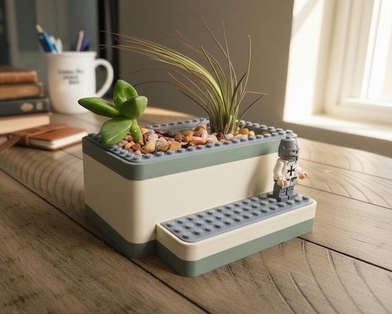 Desk Planter with Minifig Ledge