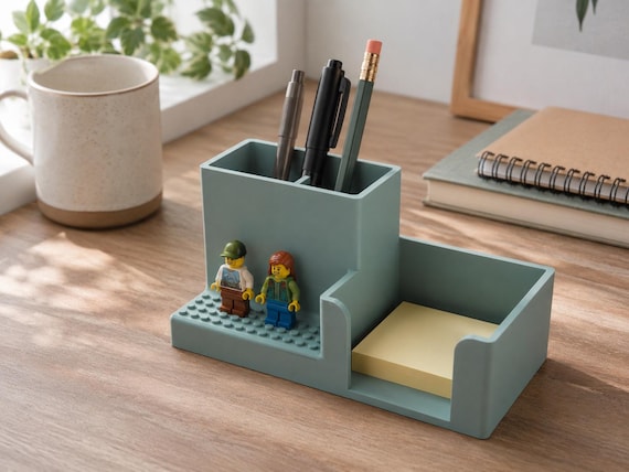 Personalized Desk Organizer and Minifig Display